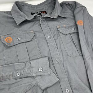 Hawx FR Work Shirt Mens Large Gray NFPA 2112 Westex UltraSoft Flame Resistant L